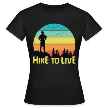 Hike To Live - Women's T-Shirt - black - Front - AI Model Female 172 dark (172cm)