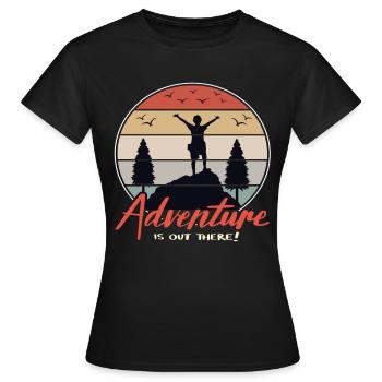 Hiking Retro Hiking Hiking Hiking Mountains Hikers - Women's T-Shirt - black - Front - AI Model Female 172 dark (172cm)