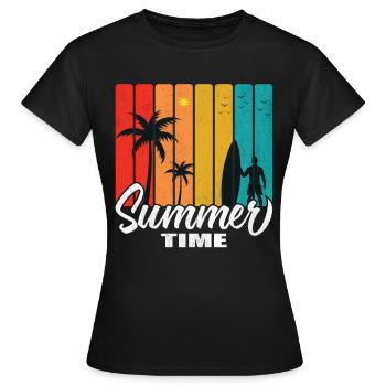 Heure d'été - T-shirt Femme - noir - Devant - AI Model Female 172 dark (172cm)