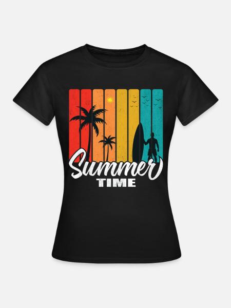 Summer Time - Frauen T-Shirt - Schwarz