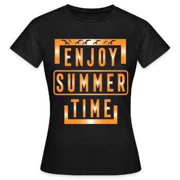 Profitez de l’heure d’été - T-shirt Femme - noir - Devant - AI Model Female 172 dark (172cm)