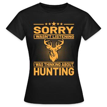 Jagen Jäger Hirsch Jagen Jagen Sprüche - Frauen T-Shirt - Schwarz - Vorne - AI Model Female 172 dark (172cm)