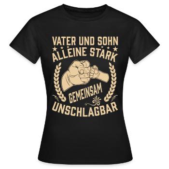 Vater und Sohn - Frauen T-Shirt - Schwarz - Vorne - AI Model Female 172 dark (172cm)