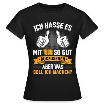 13 Geburtstag 13 Jahre 13 Lebensjahr 13 Lebenalter - Frauen T-Shirt - Schwarz - Vorne - AI Model Female 172 dark (172cm)