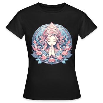 Méditation, pleine conscience, relaxation, tranquillité - T-shirt Femme - noir - Devant - AI Model Female 172 dark (172cm)