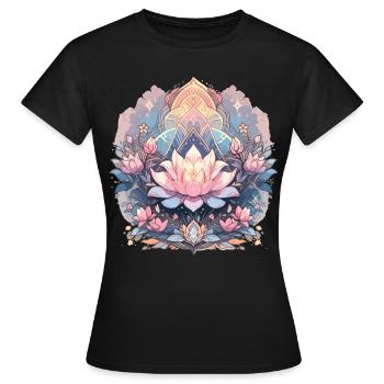 Fleur de lotus - T-shirt Femme - noir - Devant - AI Model Female 172 dark (172cm)