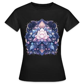 Fleur de lotus - T-shirt Femme - noir - Devant - AI Model Female 172 dark (172cm)