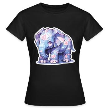 Éléphant Éléphant Éléphant Bébé Pachyderme - T-shirt Femme - noir - Devant - AI Model Female 172 dark (172cm)