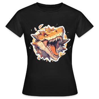 Dinosaure TRex - T-shirt Femme - noir - Devant - AI Model Female 172 dark (172cm)