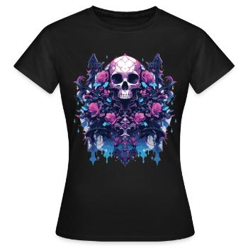 Crâne Crâne Crânes Crâne Squelette - T-shirt Femme - noir - Devant - AI Model Female 172 dark (172cm)