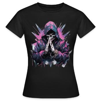 Crâne Crâne Crânes Crâne Squelette - T-shirt Femme - noir - Devant - AI Model Female 172 dark (172cm)