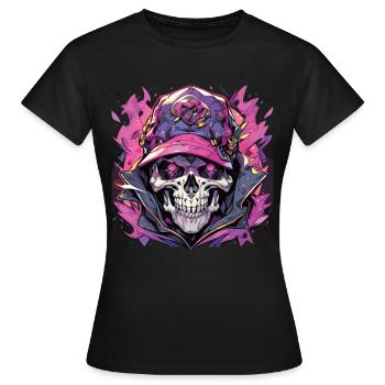 Totenkopf Skull Skulls Totenschädel Skelett - Frauen T-Shirt - Schwarz - Vorne - AI Model Female 172 dark (172cm)