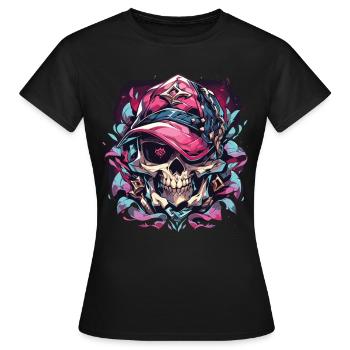 Crâne Crâne Crânes Crâne Squelette - T-shirt Femme - noir - Devant - AI Model Female 172 dark (172cm)