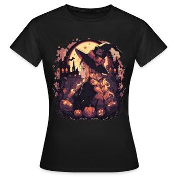 Hexen Halloween Hexe Kürbis Halloweenparty - Frauen T-Shirt - Schwarz - Vorne - AI Model Female 172 dark (172cm)