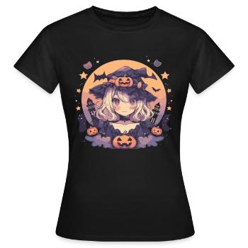 Sorcière Helloween Sorcières Tenue Sorcières Sorcières - T-shirt Femme - noir - Devant - AI Model Female 172 dark (172cm)