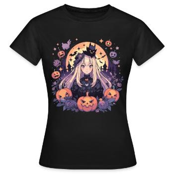 Sorcière Helloween Sorcières Tenue Sorcières Sorcières - T-shirt Femme - noir - Devant - AI Model Female 172 dark (172cm)