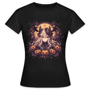 Sorcière Helloween Sorcières Tenue Sorcières Sorcières - T-shirt Femme - noir - Devant - AI Model Female 172 dark (172cm)