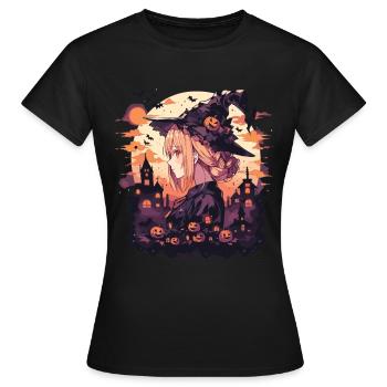 Sorcière Helloween Sorcières Tenue Sorcières Sorcières - T-shirt Femme - noir - Devant - AI Model Female 172 dark (172cm)