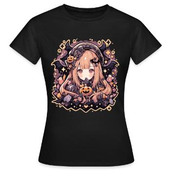 Sorcière Helloween Sorcières Tenue Sorcières Sorcières - T-shirt Femme - noir - Devant - AI Model Female 172 dark (172cm)