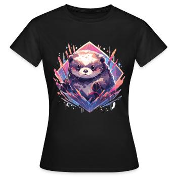 Loutre de mer Loutre Loutre Loutre Loutre Animaux reproducteurs - T-shirt Femme - noir - Devant - AI Model Female 172 dark (172cm)