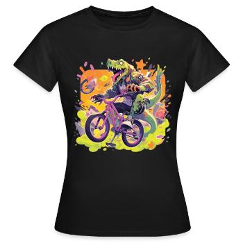 Bmx Bmx Enfants Bmx Vélo Bmx Dinosaure - T-shirt Femme - noir - Devant - AI Model Female 172 dark (172cm)