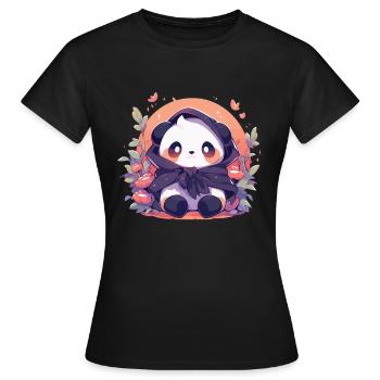 Panda Pandas Pandabären Baby Panda Tiere - Frauen T-Shirt - Schwarz - Vorne - AI Model Female 172 dark (172cm)
