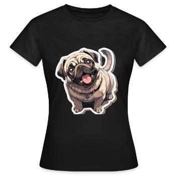 Pug Pug Dog Pug Sunglasses Pug Gift - Women's T-Shirt - black - Front - AI Model Female 172 dark (172cm)