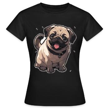 Pug Pug Dog Pug Sunglasses Pug Gift - Women's T-Shirt - black - Front - AI Model Female 172 dark (172cm)