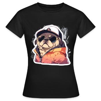 Pug Pug Dog Pug Sunglasses Pug Gift - Women's T-Shirt - black - Front - AI Model Female 172 dark (172cm)
