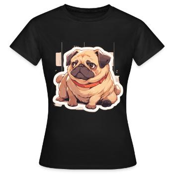 Pug Pug Dog Pug Gifts Pug Lovers - Women's T-Shirt - black - Front - AI Model Female 172 dark (172cm)