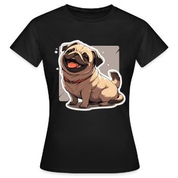 Pug Pug Dog Pug Gifts Pug Lovers - Women's T-Shirt - black - Front - AI Model Female 172 dark (172cm)