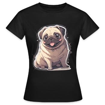Pug Pug Dog Pug Gifts Pug Lovers - Women's T-Shirt - black - Front - AI Model Female 172 dark (172cm)