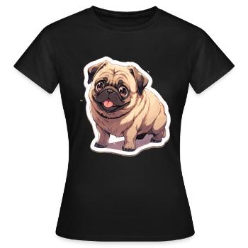 Pug Pug Dog Pug Gifts Pug Lovers - Women's T-Shirt - black - Front - AI Model Female 172 dark (172cm)
