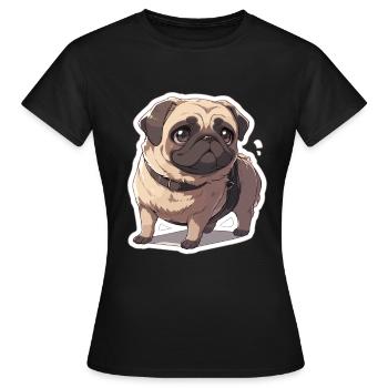 Pug Pug Dog Pug Gifts Pug Lovers - Women's T-Shirt - black - Front - AI Model Female 172 dark (172cm)