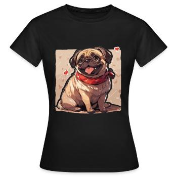 Pug Pug Dog Pug Gifts Pug Lovers - Women's T-Shirt - black - Front - AI Model Female 172 dark (172cm)