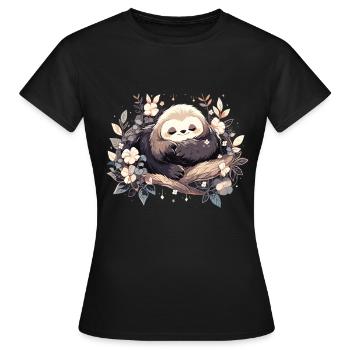 Sloth, Sloth, Sloth, Funny Sloth, Sloth - Women's T-Shirt - black - Front - AI Model Female 172 dark (172cm)