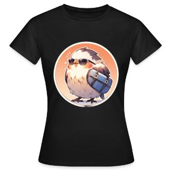 Vogel Vögel Lustige Tiere Waldbewohner Tier - Frauen T-Shirt - Schwarz - Vorne - AI Model Female 172 dark (172cm)