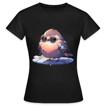 Vogel Vögel Lustige Tiere Waldbewohner Tier - Frauen T-Shirt - Schwarz - Vorne - AI Model Female 172 dark (172cm)