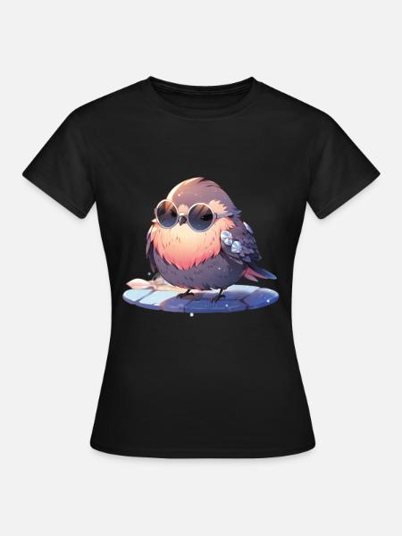 Vogel Vögel Lustige Tiere Waldbewohner Tier - T-shirt dam - svart