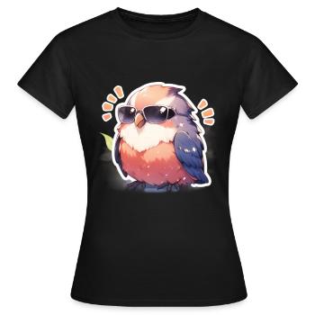 Vogel Vögel Lustige Tiere Waldbewohner Tier - Frauen T-Shirt - Schwarz - Vorne - AI Model Female 172 dark (172cm)