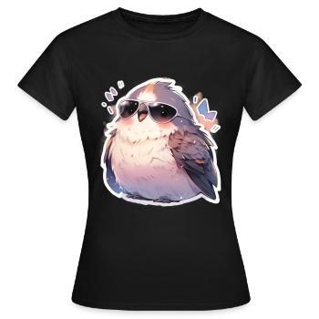 Vogel Vögel Lustige Tiere Waldbewohner Tier - Frauen T-Shirt - Schwarz - Vorne - AI Model Female 172 dark (172cm)