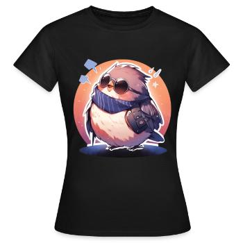 Vogel Vögel Lustige Tiere Waldbewohner Tier - Frauen T-Shirt - Schwarz - Vorne - AI Model Female 172 dark (172cm)