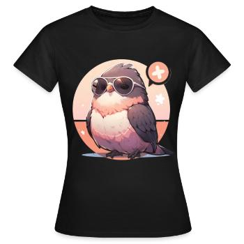 Vogel Vögel Lustige Tiere Waldbewohner Tier - Frauen T-Shirt - Schwarz - Vorne - AI Model Female 172 dark (172cm)