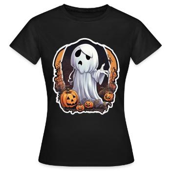 Fantôme Fantôme Costume Fantôme Halloween Fantôme - T-shirt Femme - noir - Devant - AI Model Female 172 dark (172cm)