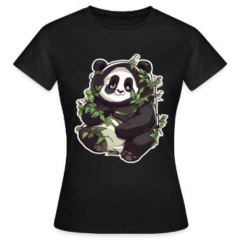 Panda Pandas Panda Baby Panda Tier Tiere - Frauen T-Shirt - Schwarz - Vorne - AI Model Female 172 dark (172cm)