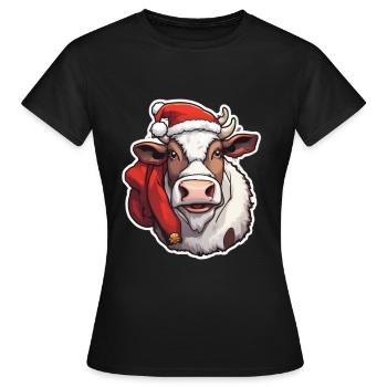 Vache Vache Crâne Vache Noël Vache laitière - T-shirt Femme - noir - Devant - AI Model Female 172 dark (172cm)