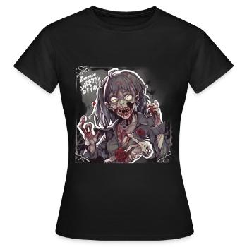 Zombie Zombie Halloween Zombie Kostüm Untote - Frauen T-Shirt - Schwarz - Vorne - AI Model Female 172 dark (172cm)