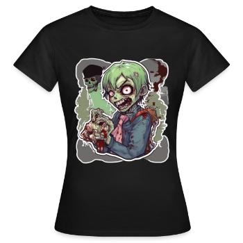Zombie Zombie Halloween Zombie Kostüm Untote - Frauen T-Shirt - Schwarz - Vorne - AI Model Female 172 dark (172cm)