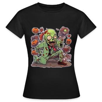 Zombie Zombie Halloween Zombie Kostüm Untote - Frauen T-Shirt - Schwarz - Vorne - AI Model Female 172 dark (172cm)