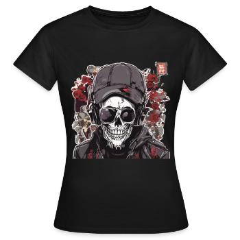 Crânes Crâne Crâne Crâne Os du crâne - T-shirt Femme - noir - Devant - AI Model Female 172 dark (172cm)